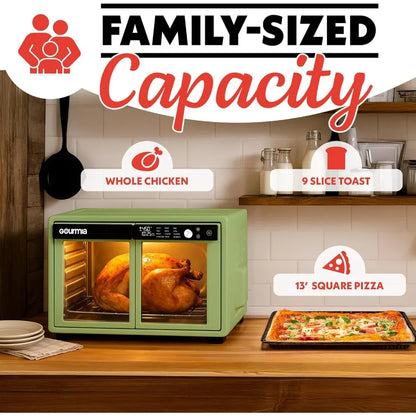 French Door Digital Air Fryer Oven with XL 37QT Capacity and 12 Presets Features FryForce 360 Technology for Even Cooking Ideal