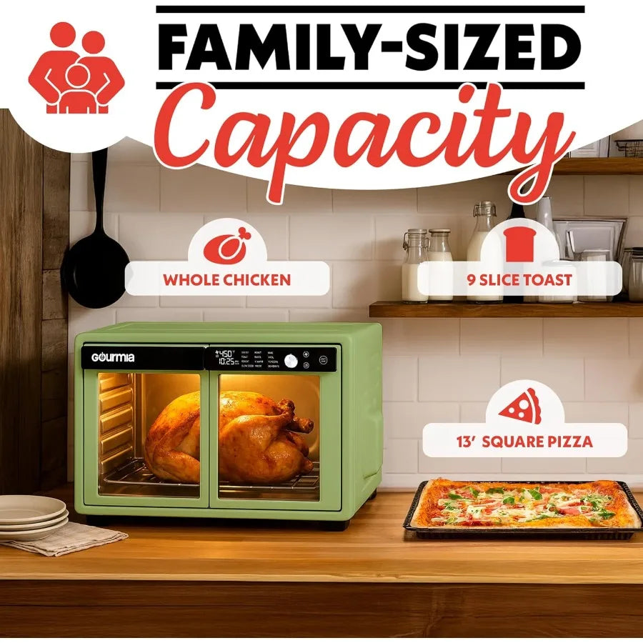 French Door Digital Air Fryer Oven with XL 37QT Capacity and 12 Presets Features FryForce 360 Technology for Even Cooking Ideal