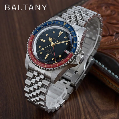 Baltany 39MM 1957s GMT Master Homage Watch Man S6074 NH34 Automatic Dome Sapphire 20ATM Stainless Steel Bracelet Sports...