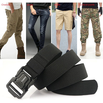 VATLTY 2023 Elastic Belt for Men Aluminum Alloy Quick Release Buckle Unisex Hiking Belt Military Tactical Belt Stretch Girdle