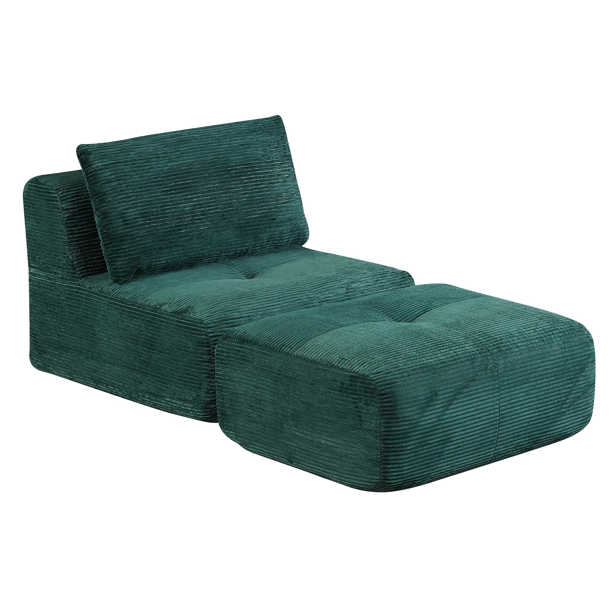 Corduroy Sofa Bed，Comfortable Small Single Sofa，Compression Sofa Seat，Foldable Lounger for Bedroom, Guest Room or Living...