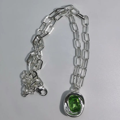 2025 Summer New Bestseller Shiny and Beautiful Blue Crystal Necklace, Women's Jewelry Gift