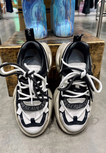 Women High Heels Platform Shoes Spring Crystal Fashion Luxury Designer Brand Chunky Sneakers Unique Design Real Leather Trendy