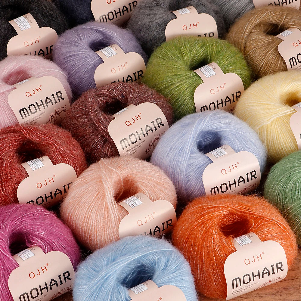 4PCS Multi Color Luxury Mohair Yarn for DIY Knitting & Crochet - Weave Scarves, Shawls,Sweaters,Hats,Shoes...