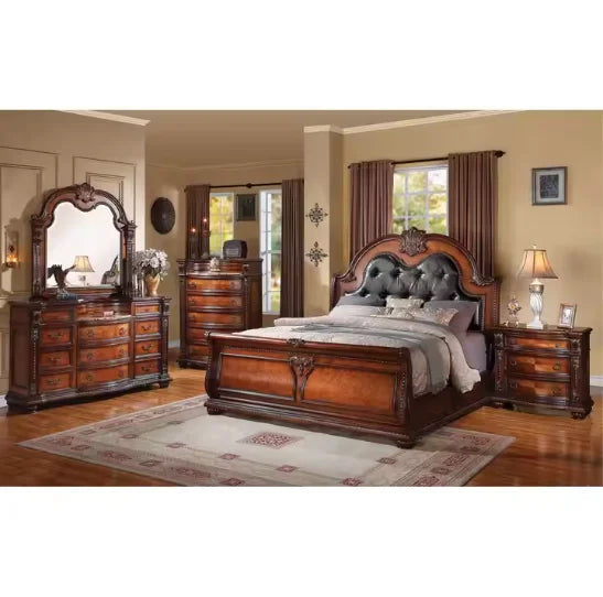 Royal French Italian Elegant Luxury Bedroom Furniture European Style King Size Beds Carved Solid Wood Bedroom Sets High Quality - Kimlud