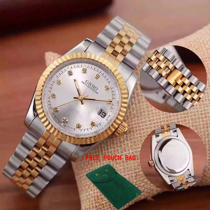 Luxury New Men Watch Automatic Mechanical Watches Stainless Steel Bracelet Silver Gold Black Diamonds Dial for Datejusts Style - Kimlud