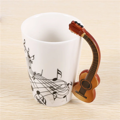 B62B-Creative Novelty Guitar Handle Cup Free Spectrum Coffee Milk Tea Cup Personality Mug Unique Musical Instrument Gift...