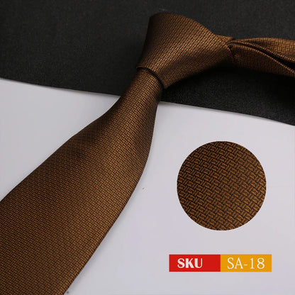 Luxury 8CM Mens Ties Necktie Solid Twill Stripes Plaids Ties For Man Groom Neck Tie For Business Party