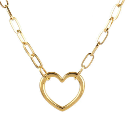 316L Stainless Steel Necklace For Women Choker Necklace Heart Clavicle Chain Necklaces Charm Heart Pendant Necklace Jewelry Gift