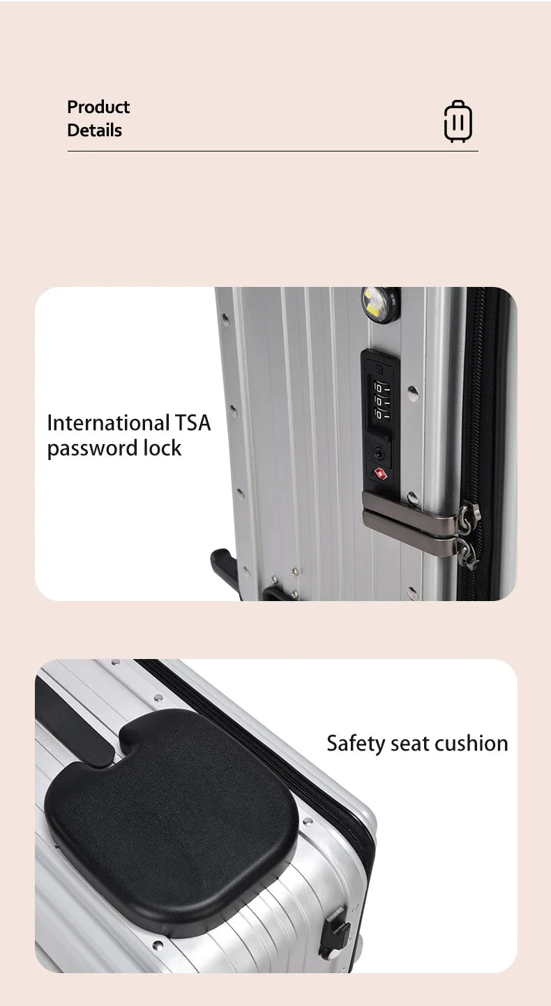 Deluxe Electric Scooter Luggage Children's Cabin Portable Smart Luggage Comfortable Seat Silver Trolley Multipurpose Bag...