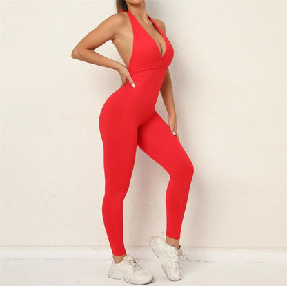 Fitness Jumpsuits Women Sports Bodysuit Scrunch Butt Romper Booty Leggings Push Up Yoga Pants Workout Clothing Gym Activewear