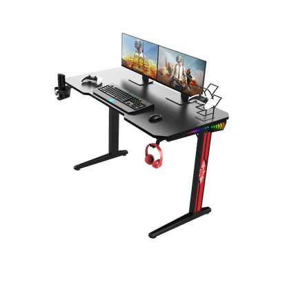 A Wholesale modern large gaming computer desk pc in table big corner custom racing gammer gaming table pc desk with led light