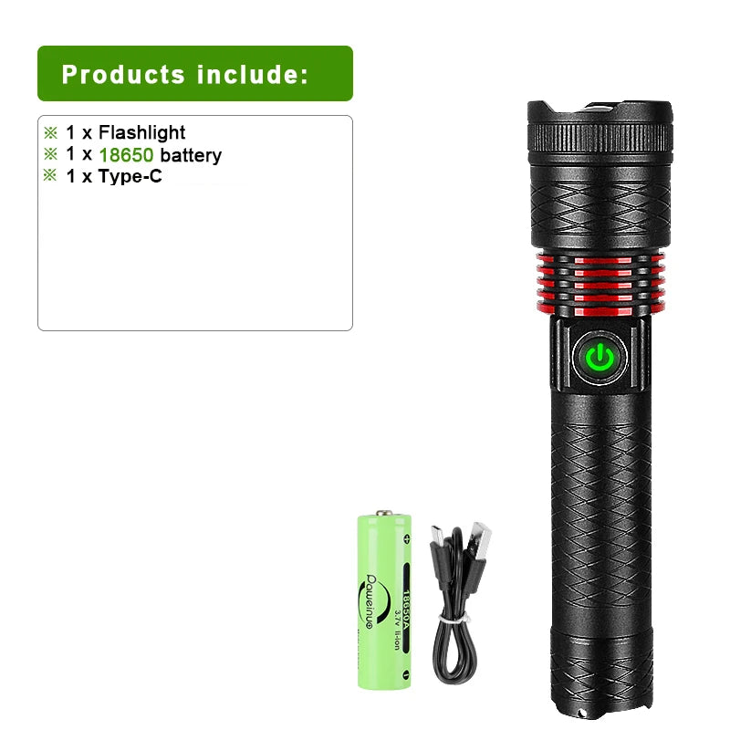 Super 9900LM High Power White Laser Flashlight Ultra Powerful LED Flash Light Spotlight Long Range Torch Zoom Emergency Light