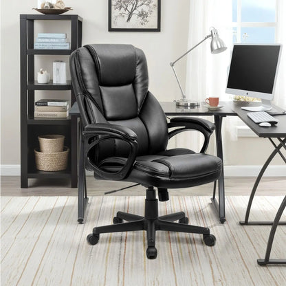 Office Executive Chair High Back Adjustable Managerial Home Desk Chair, Swivel Computer PU Leather Chair with,...