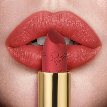 Matte velvet mist lipstick, waterproof and sweat-proof with easy color application, portable lip gloss perfect makeup look