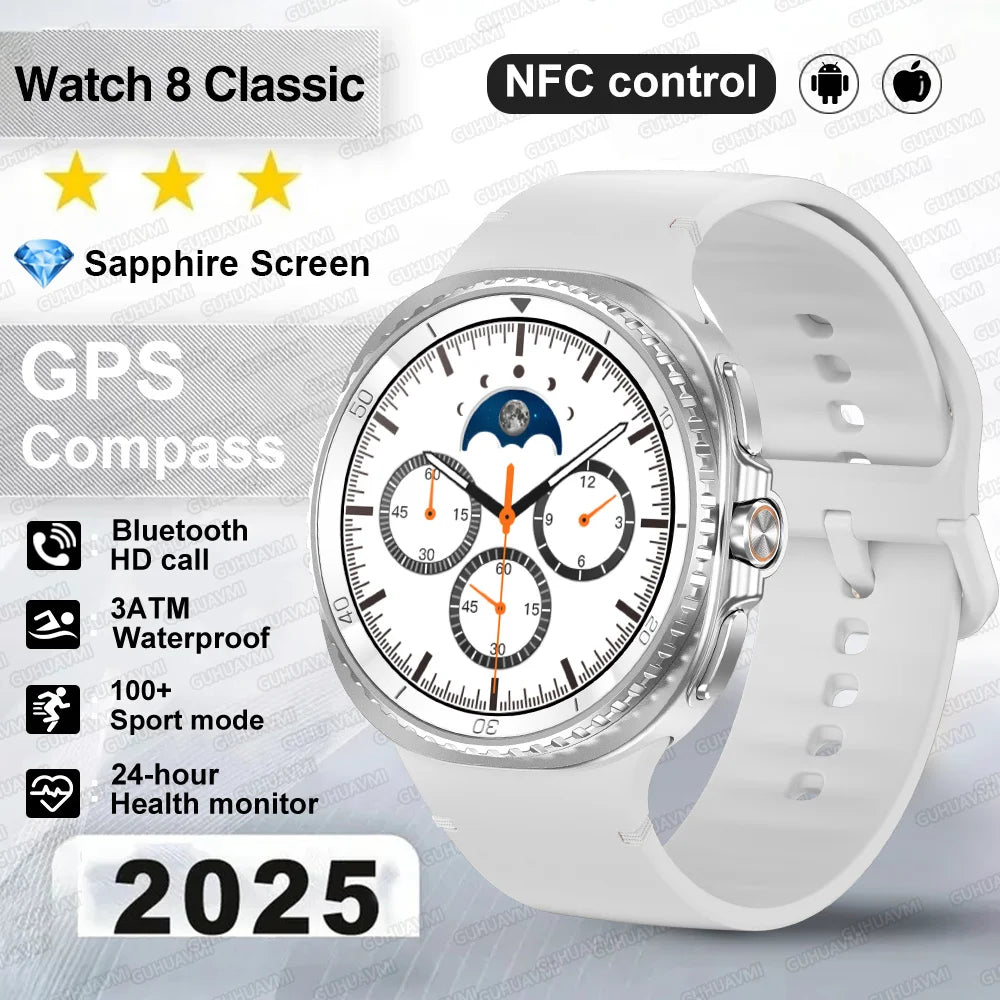 Watch 8 Ultra Classic GPS SmartWatch Compass NFC Men AMOLED Call Chat GPT Watches 3ATM Waterproof Sports Fitness Ms. Smartwatch