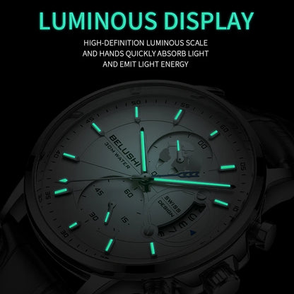 Mens Watches Waterproof Chronograph Sports Watches Men Quartz Wristwatches Brand Luxury Leather Watch For Men Casual Business