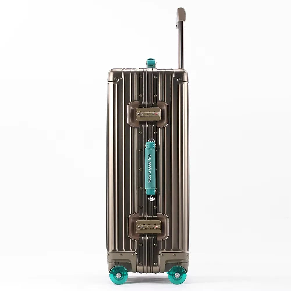 All Aluminum-magnesium Suitcase Travel Rolling Luggage Alloy Trolley Case Bag with Spinner Silent Wheel TSA Lock Carry-On Cabins