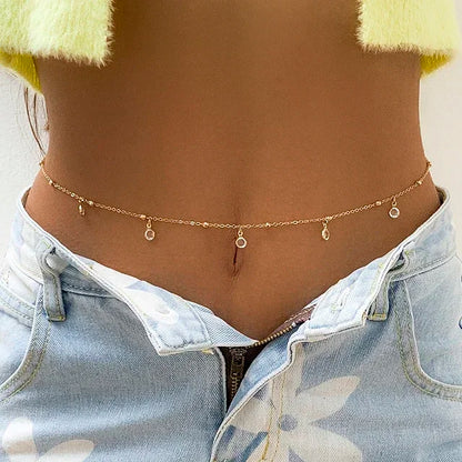 New Fashion Sexy Double Layer Pearl Chain for Women Waist Bead Belly Chain Belly Belt Summer Beach Body Jewelry Festival Gifts - Kimlud
