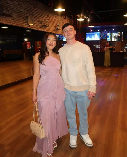 Chiffon Pleated Patchwork Sleeveless Summer Dress Women Elegant Halter Backless Split Maxi Dress Ladies Party Evening Dress 2025