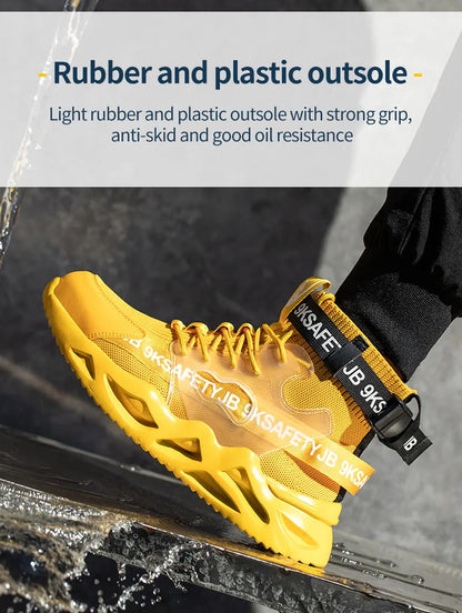 Man Safety Shoes Puncture-Proof Work Sneakers Lightweight Work Shoes Men Steel Toe Shoes Safety Boots Indestructible Shoes