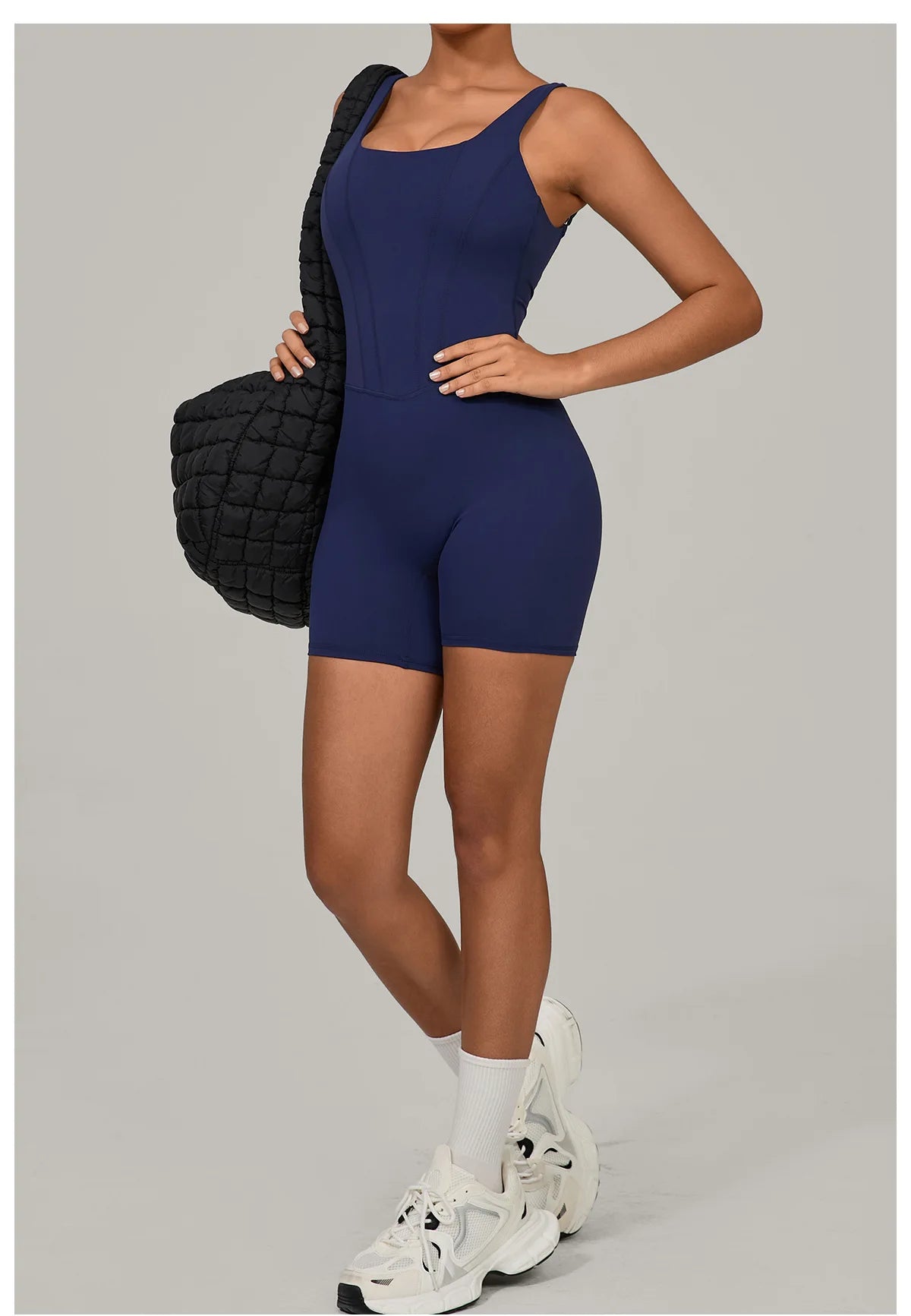 Women's Sports Suit Adjustable Shoulder Strap Jumpsuit One Piece Halter Sleeveless Bodysuit Short Jumpsuits Push Up Sportswear