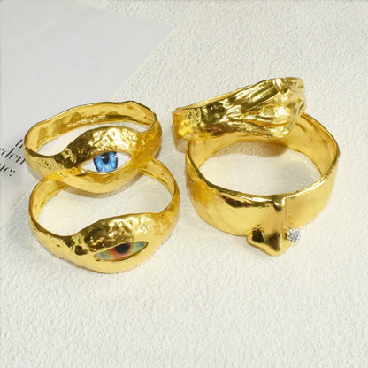 New Exaggerated Alloy Plated Eyes Nose Mouth Bangle Bracelet For Women Fashion Jewelry Gorgeous Hand Simple Bracelet Accessory