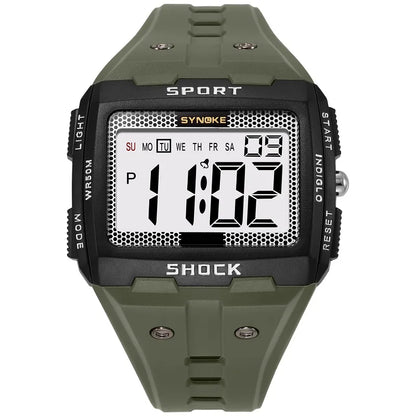 SYNOKE Big Numbers Full Size Digital Watch Easy to Read 5ATM Water Resistant Electronic Wristwatch Countdown Clock Reloj Hombre