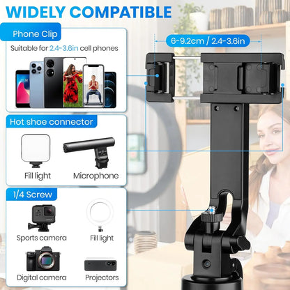1.8m/71in AI Smart Gimbal Tripod Selfie Stick Foldable 360° Auto Follow-Up Face Tracking Gimbal Phone Holder For iPhone Android