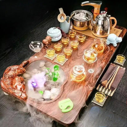 Luxury Rectangle Tea Tray Hospitality Ceremony Serving Accessories Drainage Tea Tray Chinese Kung Fu Bandejas Home...