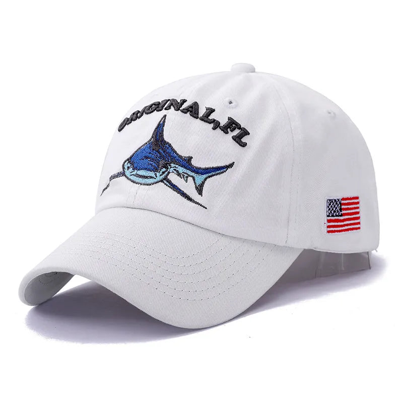 2025 New High Quality Wash Cotton America Flag Shark Men's Baseball Cap Women Snapback Hats For Men Bone Hip Hop  Dad Hat Gorras