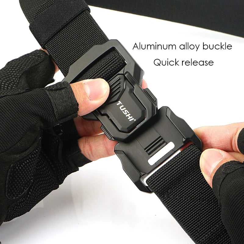 VATLTY 2023 Elastic Belt for Men Aluminum Alloy Quick Release Buckle Unisex Hiking Belt Military Tactical Belt Stretch Girdle