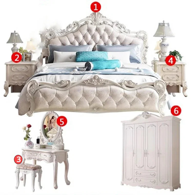 Princess Modern Designer Bedroom Set Double High End Bedding Luxury Bedroom Set Girl Design Letti E Mobili Nordic Furniture - Kimlud