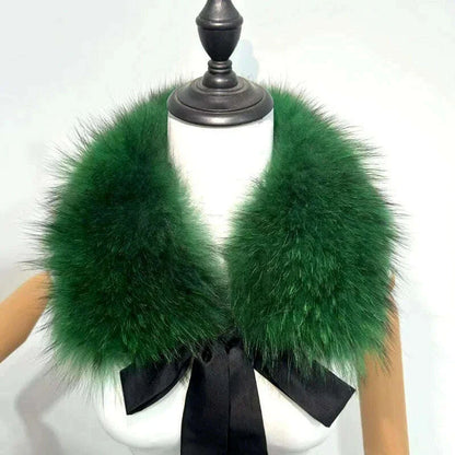 Raccoon Fur Collar Women Winter Coat Hood Decor Furry Fur Collar Fashion Warm Coat Shawl Natural Raccoon Fur Scarf Neck Warmer
