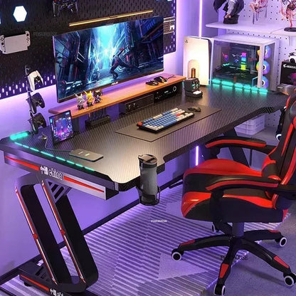 Home Double Computer Desks Internet Cafe Gaming Table Chair Nordic Office Furniture Wooden Study Desk Desktop Modern Office Desk