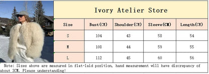 Casual Creamy-white Thick Faux Fur Short Coat Women Long Sleeve Turn Down Collar Warm Soft Jacket Female Winter Daily Outerwear