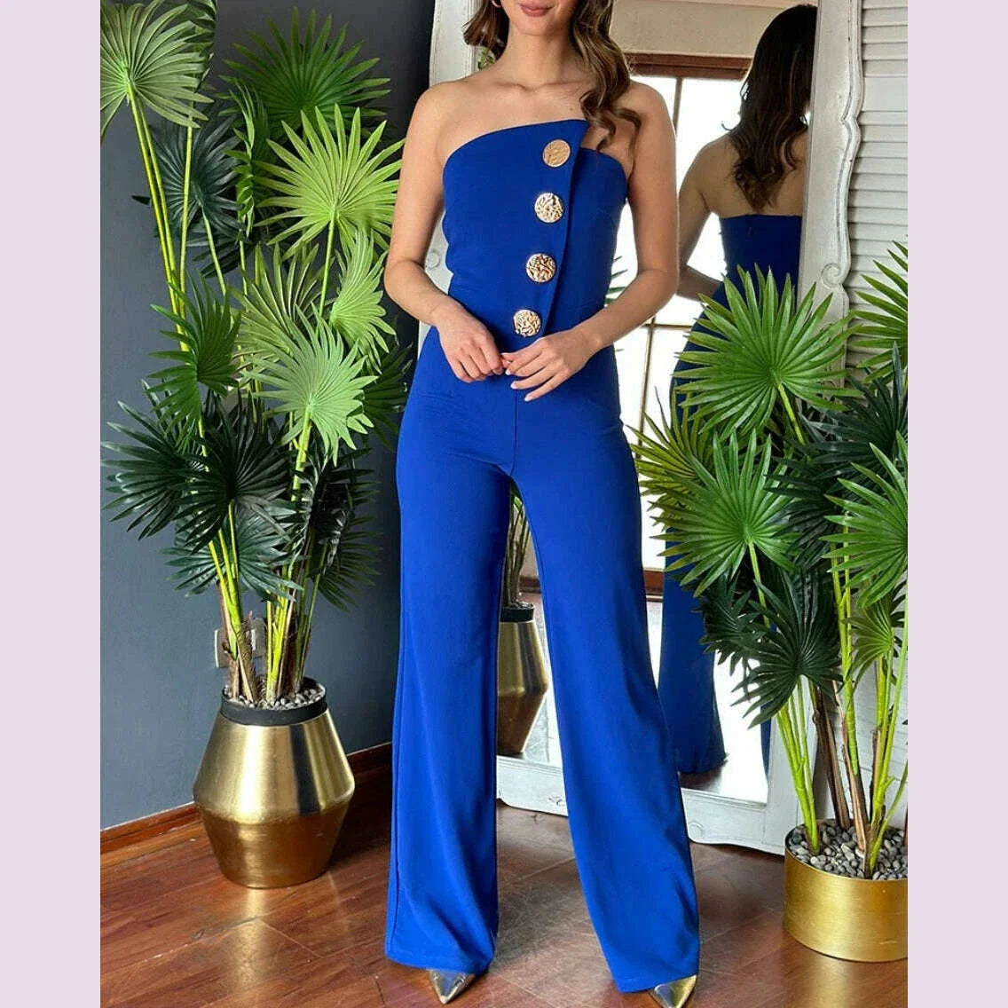 Elegant Jumpsuit for Women Dressy Sexy Off Shoulder Wide Leg Pant Suit One Piece Party Outfits