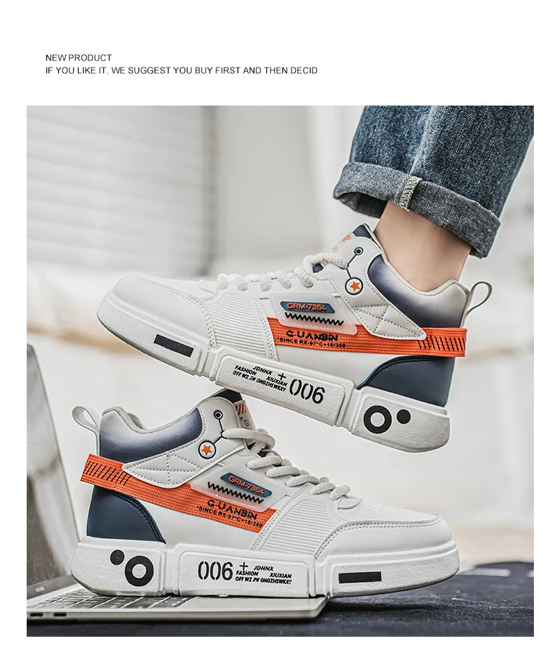 Sneakers Men Casual High Top Board Shoes Vulcanized Shoes Male Walking Sport Shoes Outdoor Sneakers Male Soft Sole Walking Shoes