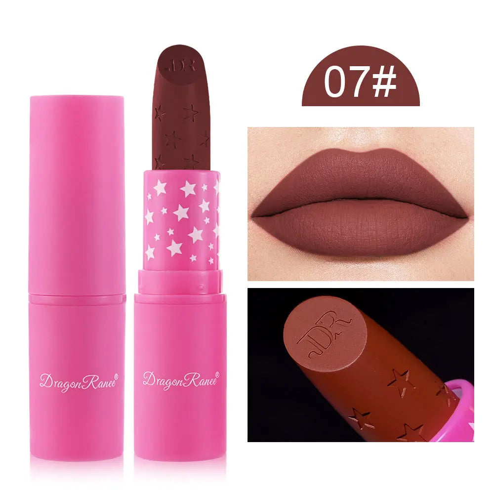 9 Colors Waterproof Rose Red Velvet Matte Lipstick Moisturizing Long Lasting Stars Not Easy To Fade Nude Lip Tint Black...
