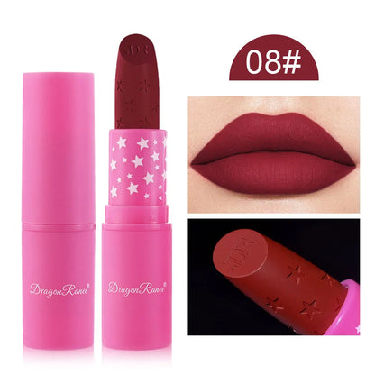 9 Colors Waterproof Rose Red Velvet Matte Lipstick Moisturizing Long Lasting Stars Not Easy To Fade Nude Lip Tint Black...
