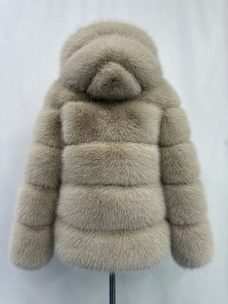 Women Hooded Thick Jackets Fur Faux Solid Zipper Coat Long Sleeve Cardigan Spliced Hoodies Warm Streetwear Coats Winter