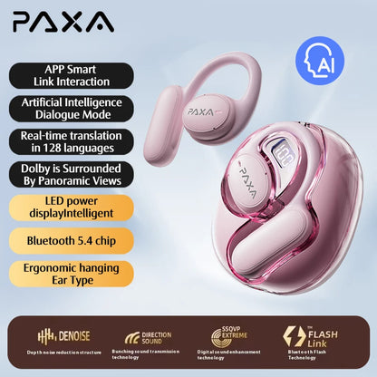PAXA Openair5 AI new true wireless Bluetooth sports headphones 5.4 long life intelligent translation headphones in 128 languages
