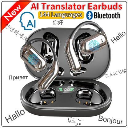 3 in 1 Translation Earphones 144 Languages Real-Time Translator Earbuds Noise Reduction Waterproof Business AI Translator Earbud