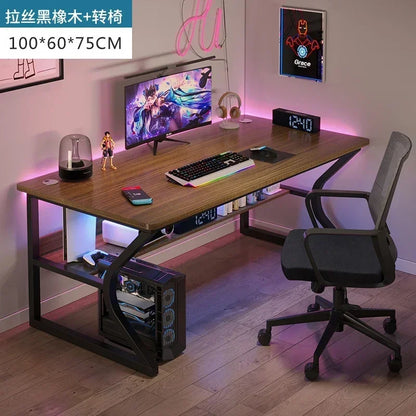 Simple Desktop Computer Desks Home Bedroom Workbench Gaming Tables Office Furniture Student Study Writing Desk and Chair Set E C
