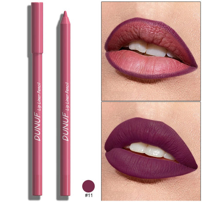 Sexy Red Matte Lipstick Pencil Nude Brown Lip Liner Pencil Contour Tint Makeup Waterproof Rose Pink Crayon Lipliner Pen...