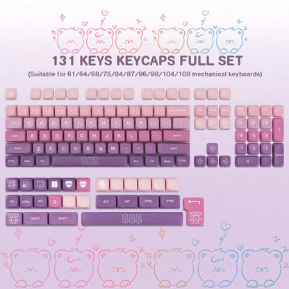 MOA Profile PBT Key caps White Milky Way Five Sided Dye Sublimation Keycaps for Cherry Gateron MX Switches Mechanical Keyboard
