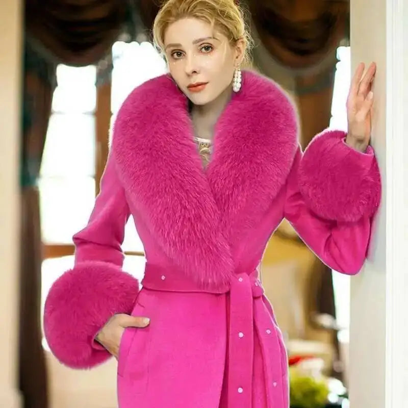 Real Fox Fur Collar Cuffs Set For Women Men Winter Neck Warmer Furry Scarf Fluffy Pelt Fur Shawl Coat Overcoat Fashion Accessory