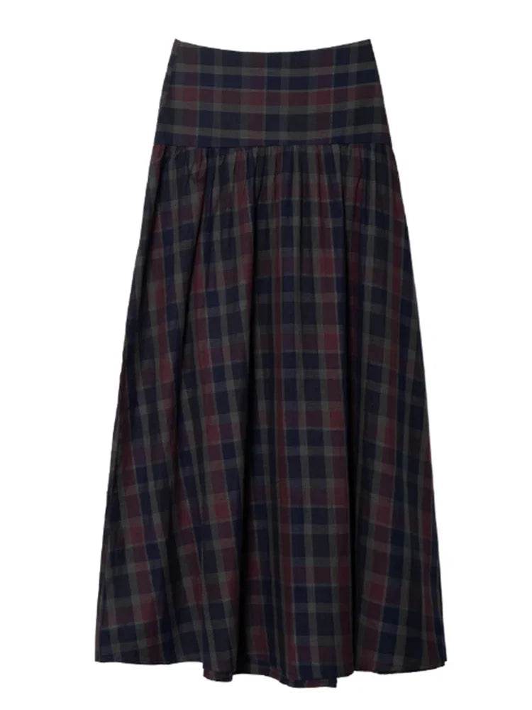 Casual V-neck Checkered Lace Up Suit Women Fashion Long Lantern Sleeves Single-breasted Slim Set 2025 Lady Commute street Outfit