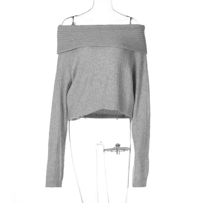 Knitting Off The Shoulder Long Sleeve Women'S Tops Skirt Women'S Sets Sweatshits Sweater Streetwear Wholesale Clothes