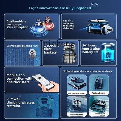 TQH swimming pool automatic sewage suction machine wireless intelligent underwater cleaning villa homestay pool underwater